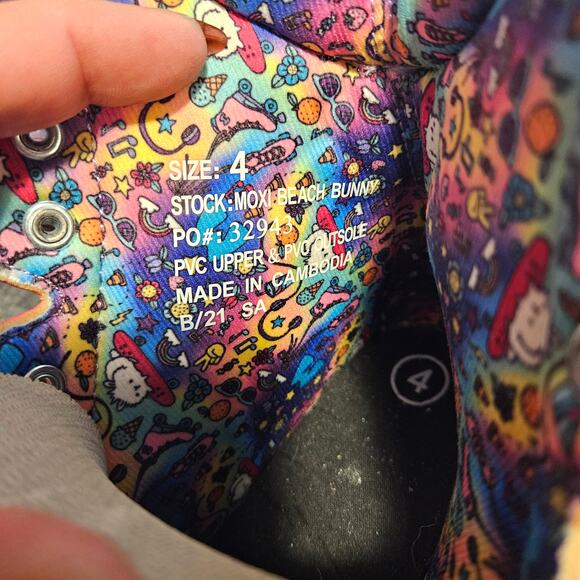 Moxi Beach Bunny Pink Roller Skates Size 4 (Women’s 5–5.5) Emoji Print Lining - Picture 7 of 14